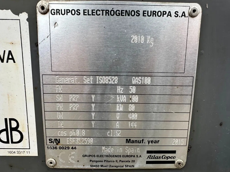 Atlas-Copco QAS 100 Perkins Leroy Somer 100 kVA Silent Rental generatorset - Электрогенератор: фото 4 Atlas-Copco QAS 100 Perkins Leroy Somer 100 kVA Silent Rental generatorset - Электрогенератор: фото 4