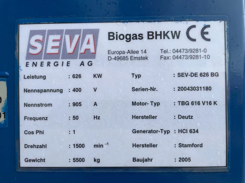 Deutz TBG 616 V16K Gasset 800 / 1110 kVA Stamford generatorset - Электрогенератор: фото 5 Deutz TBG 616 V16K Gasset 800 / 1110 kVA Stamford generatorset - Электрогенератор: фото 5