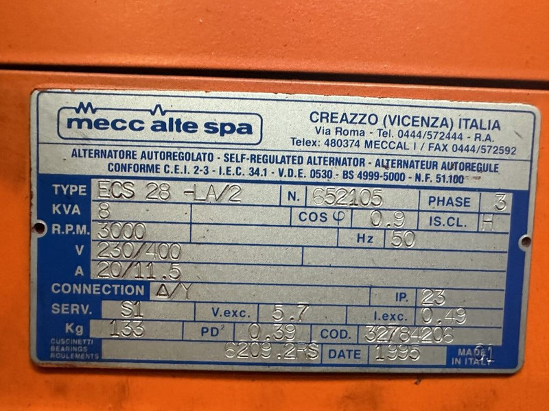 Электрогенератор SDMO Safari Ruggerini Mecc Alte Spa 8 kVA Silent generatorset as New ! 1021 hours: фото 12