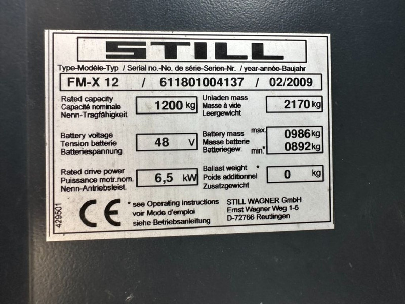 Still FM-X 12 Reachtruck 1.2 ton Triplex Freelift Sideshift Elektra Reachtruck - Ричтрак: фото 3 Still FM-X 12 Reachtruck 1.2 ton Triplex Freelift Sideshift Elektra Reachtruck - Ричтрак: фото 3