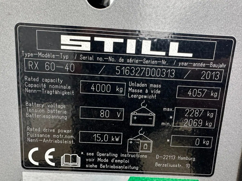 Still RX 60-40 4 ton Duplex Sideshift Positioner Elektra Heftruck accu 2023 - Электропогрузчик: фото 5 Still RX 60-40 4 ton Duplex Sideshift Positioner Elektra Heftruck accu 2023 - Электропогрузчик: фото 5