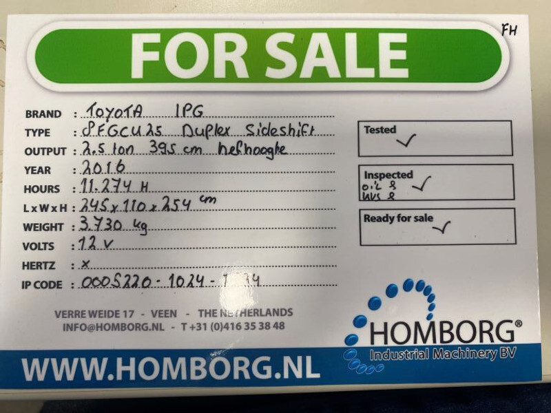 Газовый погрузчик Toyota 8FGCU25 2.5 ton Duplex Sideshift LPG Heftruck: фото 19