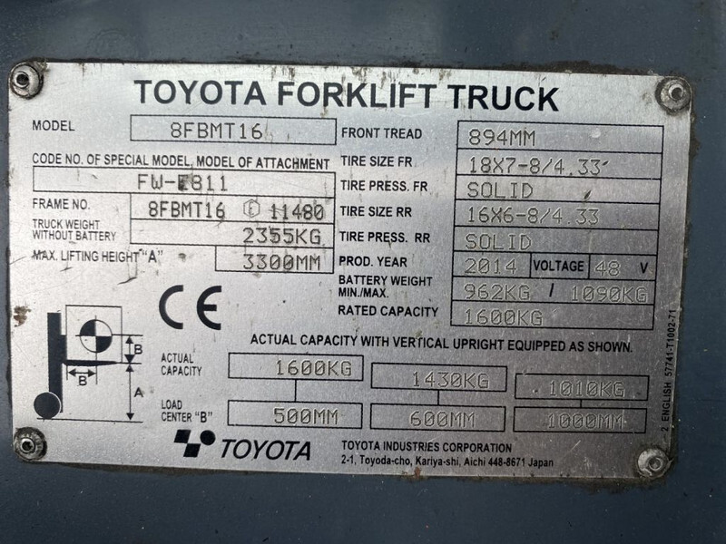 Toyota Traigo 16 Duplex Freelift Sideshift 1.6 ton Elektra Heftruck - Электропогрузчик: фото 4 Toyota Traigo 16 Duplex Freelift Sideshift 1.6 ton Elektra Heftruck - Электропогрузчик: фото 4