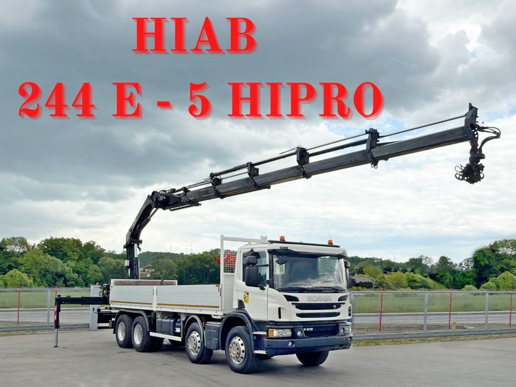 Scania P 410*PLATFORM 7,00m*HIAB 244 E-5 HIPRO+FUNK/8x4 Scania P 410*PRITSCHE 7,00m*HIAB 244 E-5 HIPRO+FUNK/8x4 - Автоманипулятор, Грузовик бортовой/ Платформа: фото 1 Scania P 410*PLATFORM 7,00m*HIAB 244 E-5 HIPRO+FUNK/8x4 Scania P 410*PRITSCHE 7,00m*HIAB 244 E-5 HIPRO+FUNK/8x4 - Автоманипулятор, Грузовик бортовой/ Платформа: фото 1