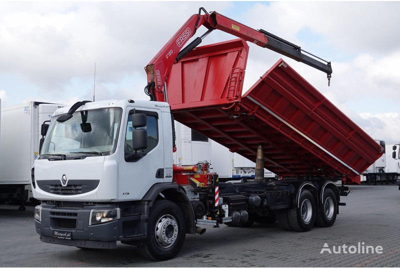 Renault LANDER 3 way tipper + crane FASSI 130 6x4 - Самосвал, Автоманипулятор: фото 1 Renault LANDER 3 way tipper + crane FASSI 130 6x4 - Самосвал, Автоманипулятор: фото 1