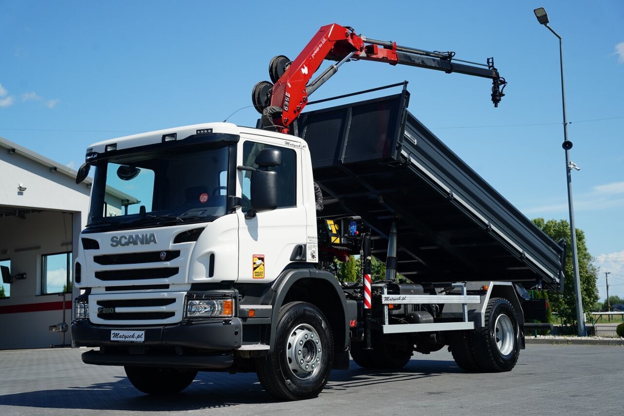 Scania P 280 / 4X2 / WYWROTKA + HDS HMF 635 K2 / STEROWANIE RADIOWE / R - Самосвал, Автоманипулятор: фото 1 Scania P 280 / 4X2 / WYWROTKA + HDS HMF 635 K2 / STEROWANIE RADIOWE / R - Самосвал, Автоманипулятор: фото 1