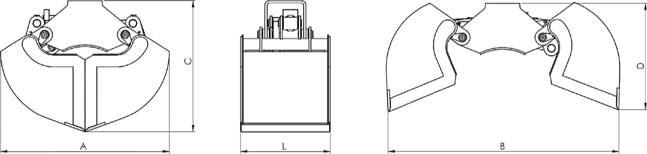 Clamshell bucket with sidewalls BV-L 320 - Грейферный ковш для Кранов-манипуляторов: фото 3 Clamshell bucket with sidewalls BV-L 320 - Грейферный ковш для Кранов-манипуляторов: фото 3