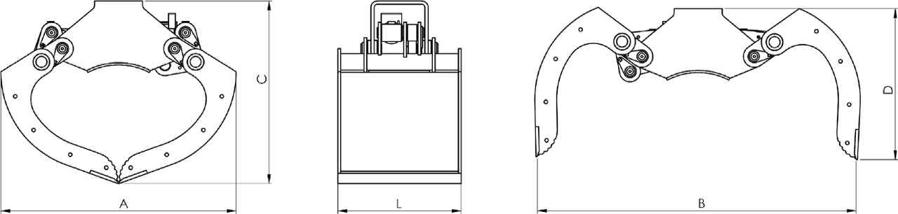 Clamshell buckets withouth side-wall BV-MR 125 - Грейферный ковш для Кранов-манипуляторов: фото 3 Clamshell buckets withouth side-wall BV-MR 125 - Грейферный ковш для Кранов-манипуляторов: фото 3