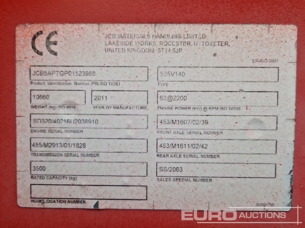 Телескопический погрузчик 2011 JCB 535-140: фото 33 Телескопический погрузчик 2011 JCB 535-140: фото 33