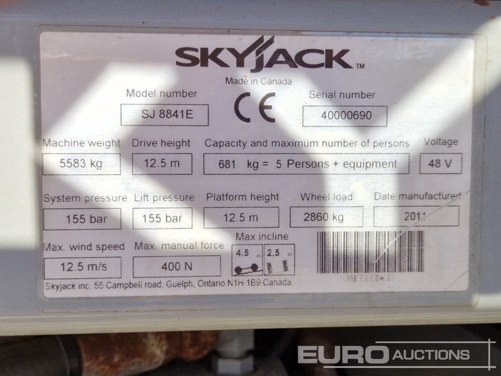 Подъёмник 2011 SkyJack SJ8841E: фото 23