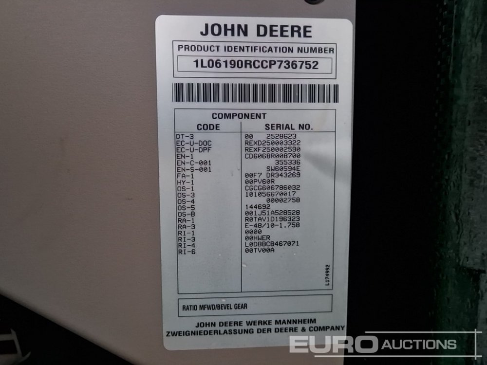 Трактор 2013 John Deere 6190R: фото 32 Трактор 2013 John Deere 6190R: фото 32