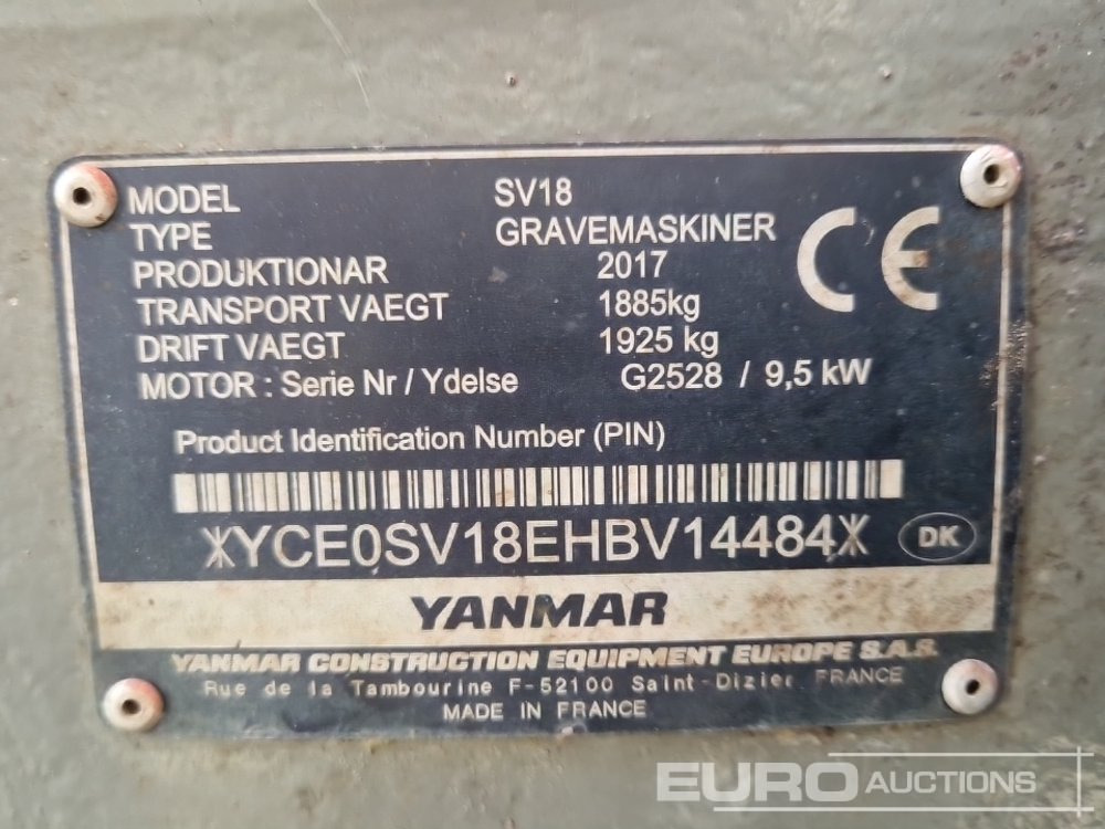 Мини-экскаватор 2017 Yanmar SV18: фото 33