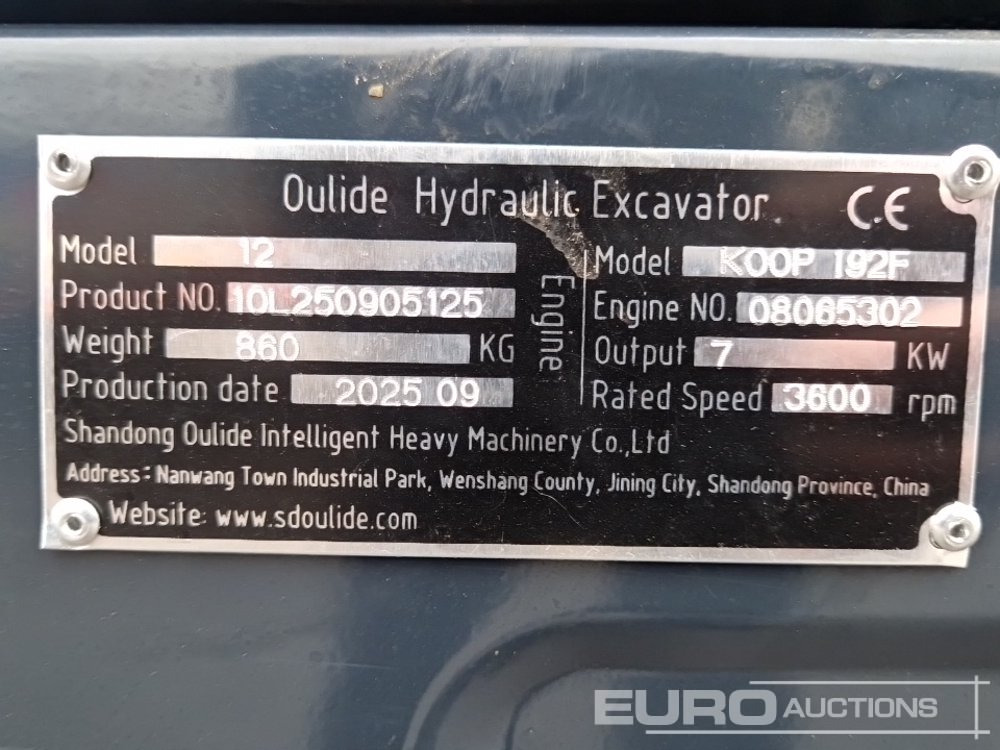 Мини-экскаватор 2025 Oulide 12 Rubber Tracks, Blade, Piped, Hydraulic Hammer, Flail Mower, Bucket: фото 31