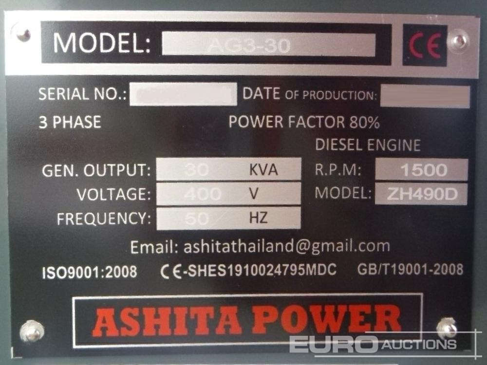 Электрогенератор Unused Ashita Power AG3-30: фото 15
