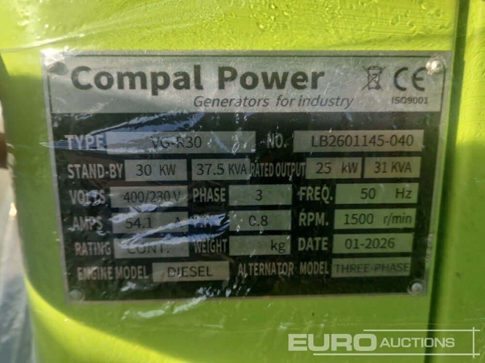 Unused 2026 Compal Power VG-R30 - Электрогенератор: фото 4 Unused 2026 Compal Power VG-R30 - Электрогенератор: фото 4