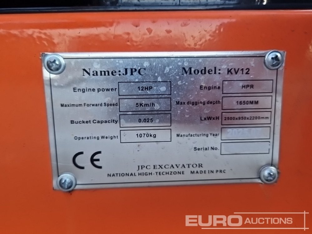 Мини-экскаватор Unused JPC KV12: фото 30