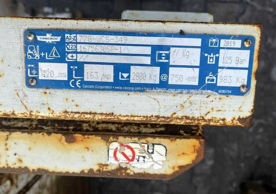 Cascade 77G - Захват для Вилочных погрузчиков: фото 5 Cascade 77G - Захват для Вилочных погрузчиков: фото 5