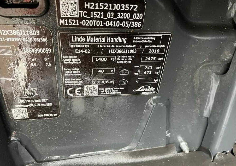 Linde E14-02 - Электропогрузчик: фото 4 Linde E14-02 - Электропогрузчик: фото 4