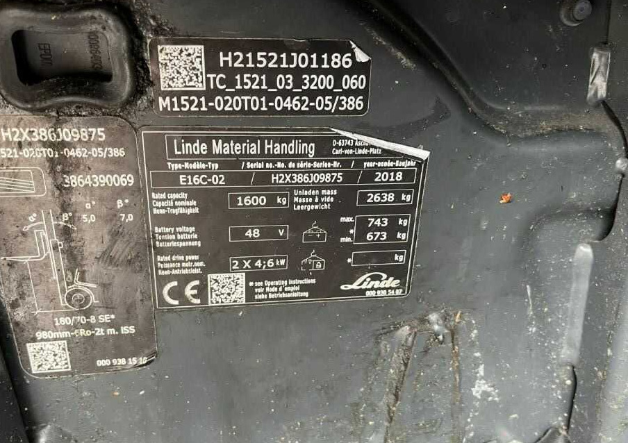 Linde E16C-02 - Электропогрузчик: фото 4 Linde E16C-02 - Электропогрузчик: фото 4