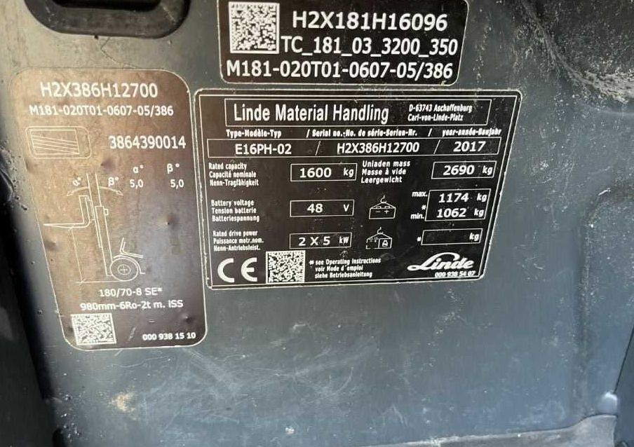 Linde E16PH-02 - Электропогрузчик: фото 4 Linde E16PH-02 - Электропогрузчик: фото 4