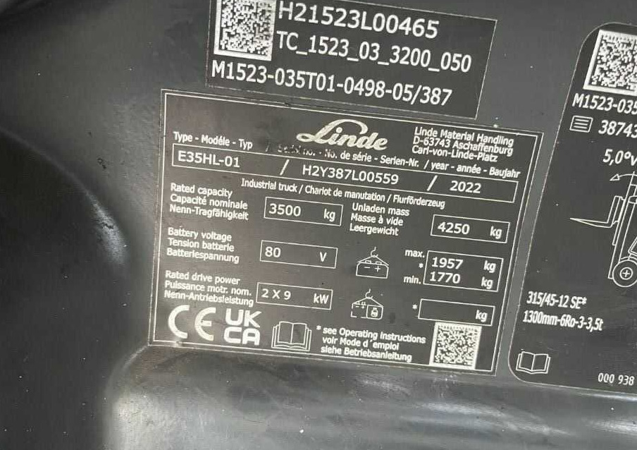 Linde E35HL-01 - Электропогрузчик: фото 4 Linde E35HL-01 - Электропогрузчик: фото 4