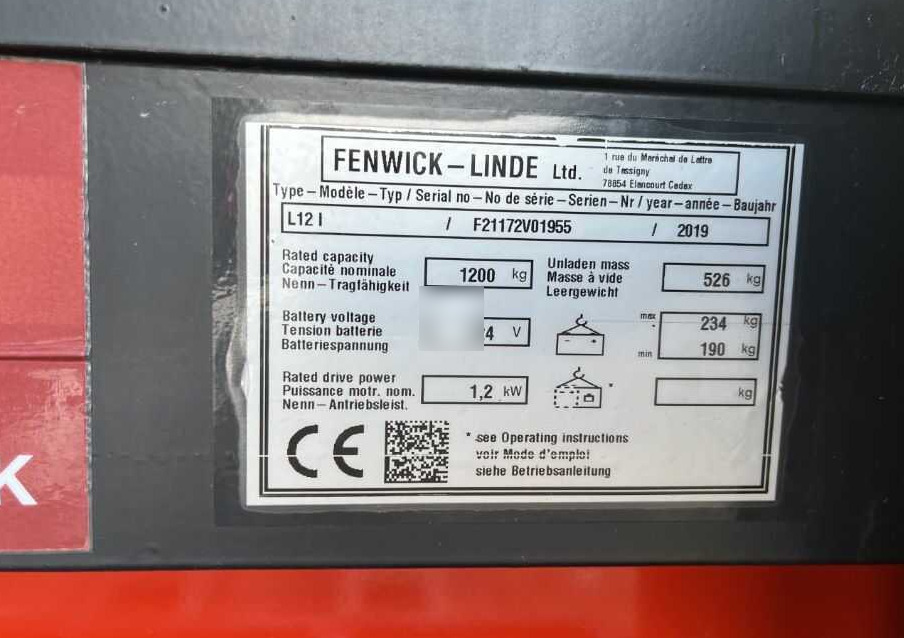 Linde L12L - Штабелер: фото 4 Linde L12L - Штабелер: фото 4