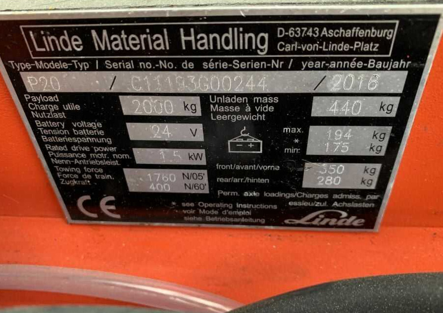 Складской тягач Linde P20: фото 6