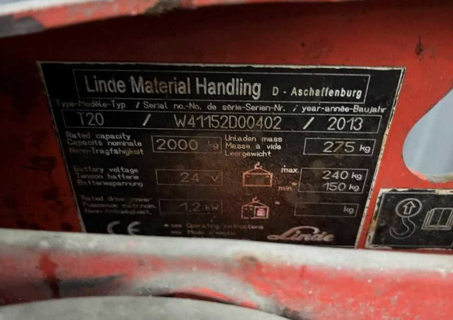 Linde T20 - Тележка: фото 1 Linde T20 - Тележка: фото 1