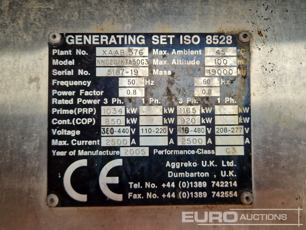 Электрогенератор 1375kVA Containerised Generator, V16 Cummins Engine: фото 33