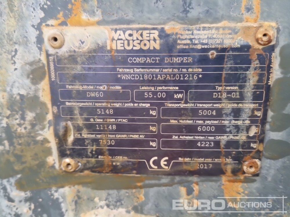 Мини-самосвал 2017 Wacker Neuson DW60: фото 35 Мини-самосвал 2017 Wacker Neuson DW60: фото 35