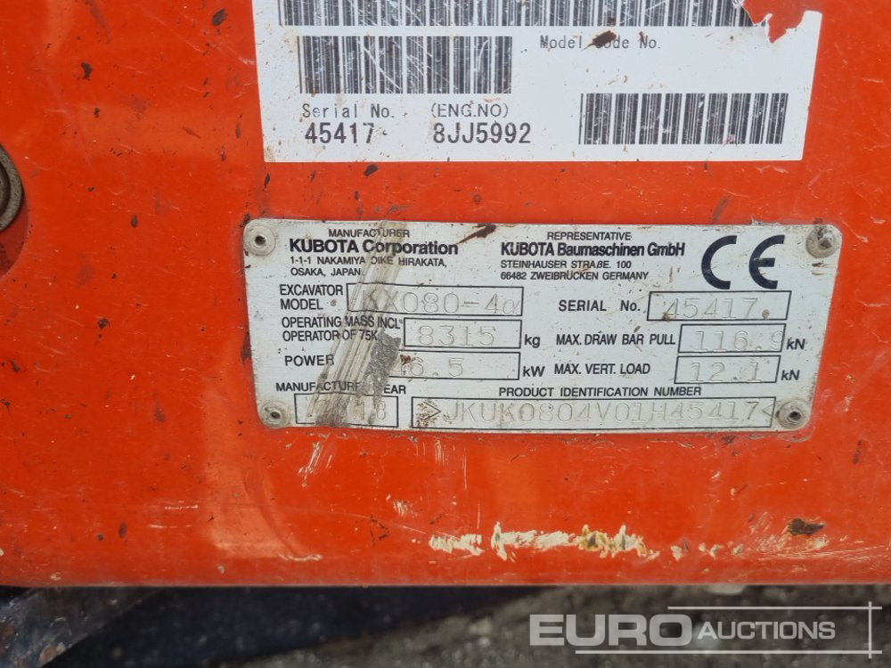 Мини-экскаватор 2018 Kubota KX080-4A: фото 47