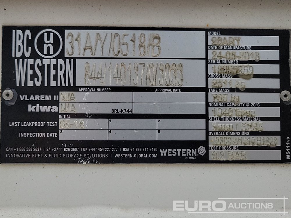 Резервуар для хранения 2018 Western 1940 Litre: фото 18
