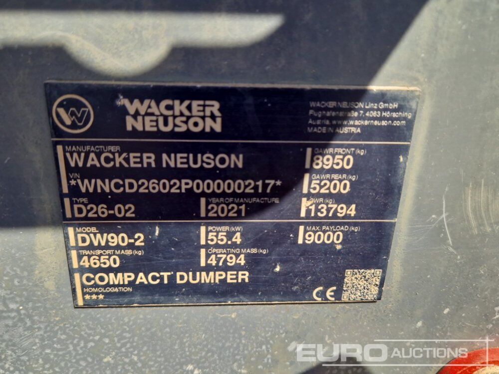 Мини-самосвал 2021 Wacker Neuson DW90-2: фото 34 Мини-самосвал 2021 Wacker Neuson DW90-2: фото 34