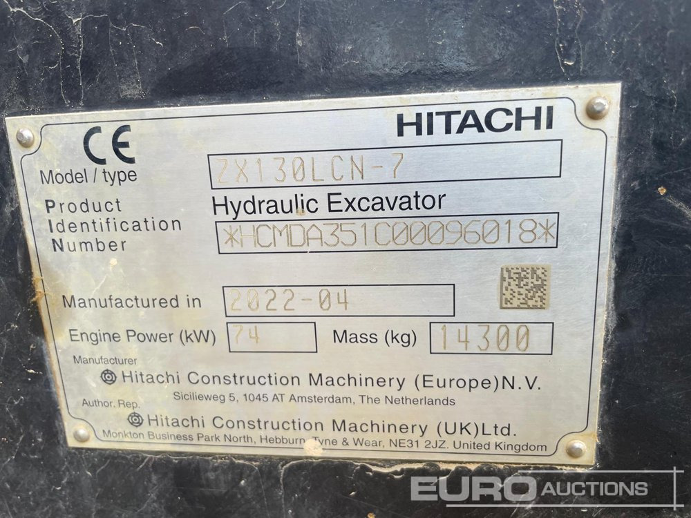 2022 Hitachi ZX130LCN-7 - Гусеничный экскаватор: фото 5 2022 Hitachi ZX130LCN-7 - Гусеничный экскаватор: фото 5