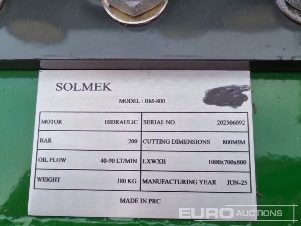 Навесное оборудование для Экскаваторов 2025 Solmek BM-800: фото 28
