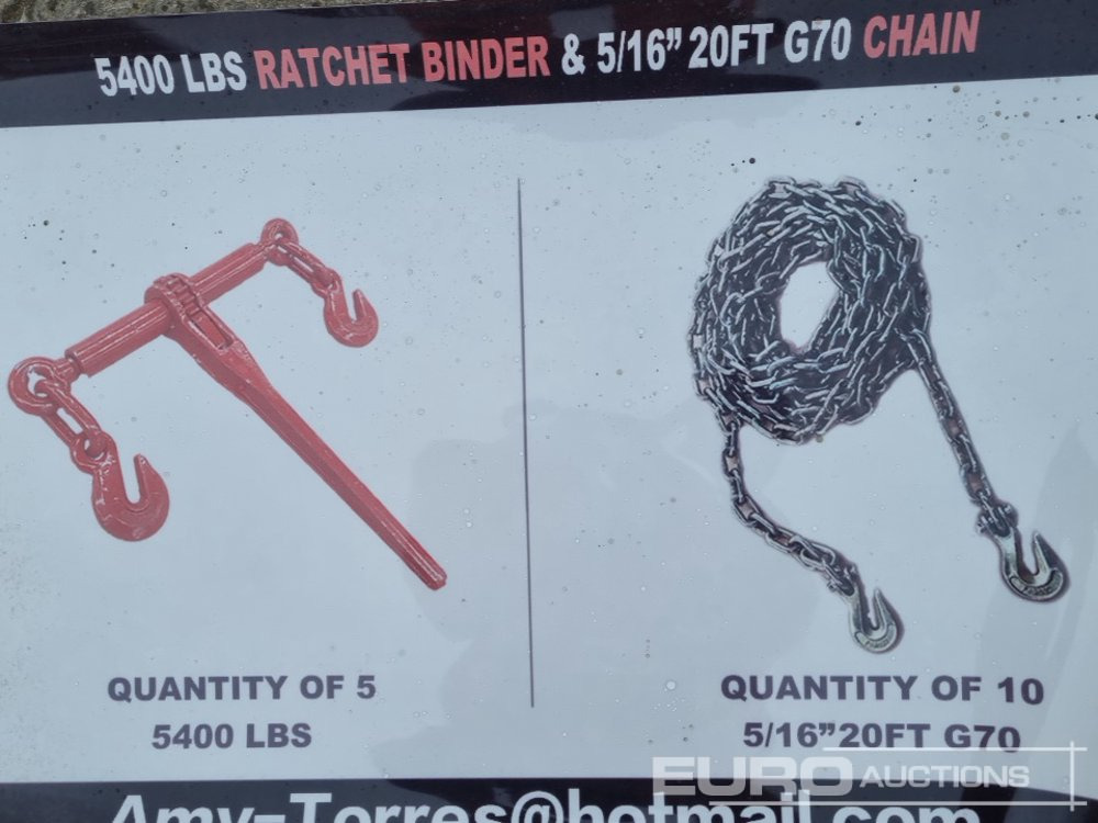 Unused 2025 5400LBS Rachet Binder (5 of), 5/16" 20' G70 Chain (10 of) - Погрузочно-разгрузочная техника: фото 1 Unused 2025 5400LBS Rachet Binder (5 of), 5/16" 20' G70 Chain (10 of) - Погрузочно-разгрузочная техника: фото 1