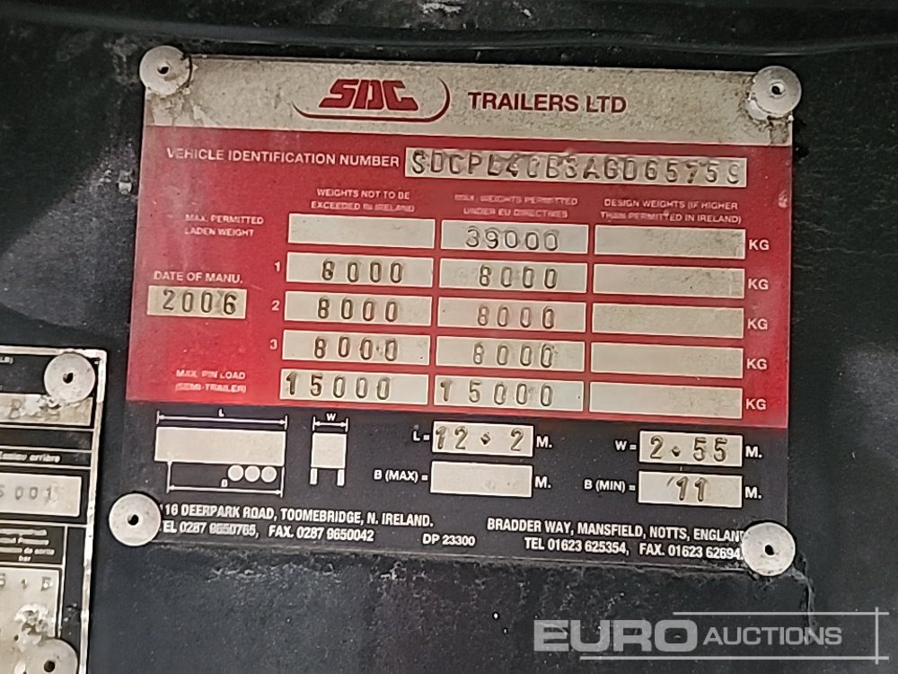 Полуприцеп бортовой/ Платформа SDC 45' Tri Axle Flat Trailer, BPW Axles: фото 31 Полуприцеп бортовой/ Платформа SDC 45' Tri Axle Flat Trailer, BPW Axles: фото 31