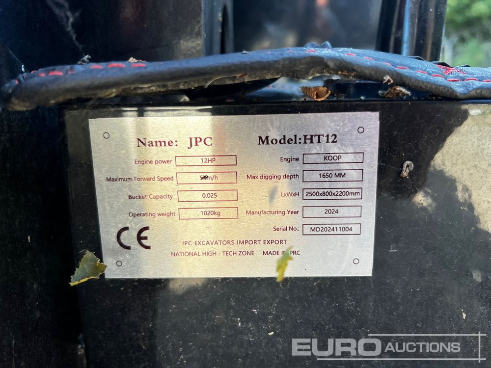 Unused 2024 JPC HT12 - Мини-экскаватор: фото 3 Unused 2024 JPC HT12 - Мини-экскаватор: фото 3