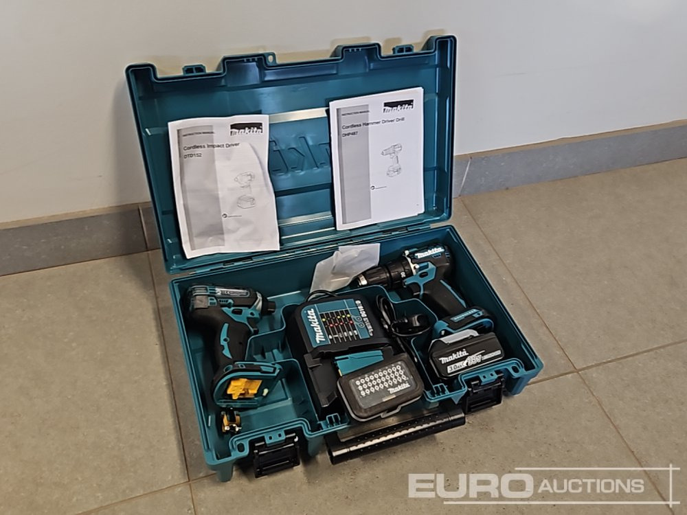 Unused Makita DHP453 18V LXT Combi Dril, Makita DTD152 18V LXT Impact Driver, Battery, Charger, Bit Set - Оборудование для мастерских: фото 1 Unused Makita DHP453 18V LXT Combi Dril, Makita DTD152 18V LXT Impact Driver, Battery, Charger, Bit Set - Оборудование для мастерских: фото 1