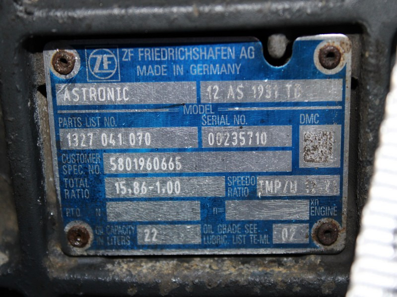 CUTIE DE VITEZE IVECO STRALIS AUTOMATA CU RETARDER 12 AS 1931 TD R=15,86-1,00 5801960665 - Коробка передач для Грузовиков: фото 5 CUTIE DE VITEZE IVECO STRALIS AUTOMATA CU RETARDER 12 AS 1931 TD R=15,86-1,00 5801960665 - Коробка передач для Грузовиков: фото 5