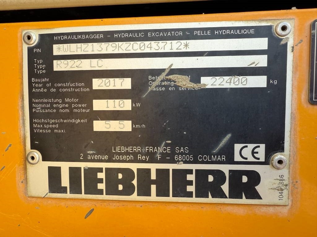 Liebherr R 922 LC - Гусеничный экскаватор: фото 2 Liebherr R 922 LC - Гусеничный экскаватор: фото 2