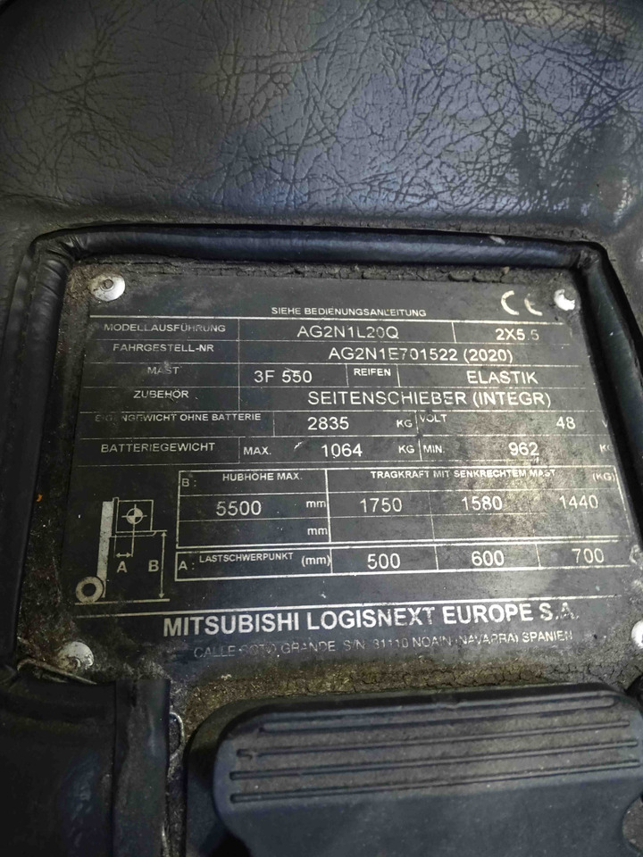 Mitsubishi AG2N1L20Q - Электропогрузчик: фото 5 Mitsubishi AG2N1L20Q - Электропогрузчик: фото 5