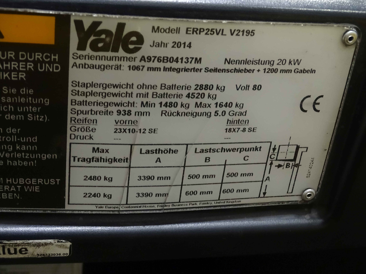 Yale ERP25VL - Электропогрузчик: фото 5 Yale ERP25VL - Электропогрузчик: фото 5