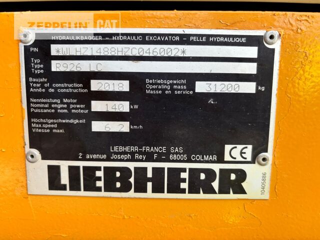 Liebherr R926LC - Гусеничный экскаватор: фото 2 Liebherr R926LC - Гусеничный экскаватор: фото 2