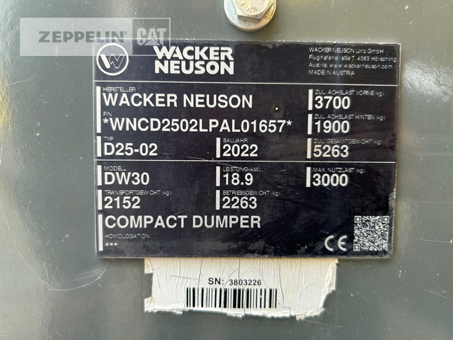 Wacker DW30 - Сочленённый самосвал: фото 5 Wacker DW30 - Сочленённый самосвал: фото 5