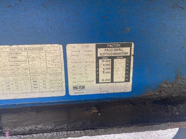 Pacton schuifzeil, 3 asser, SAF , luchtvering, trommelremmen - Тентованный полуприцеп: фото 4 Pacton schuifzeil, 3 asser, SAF , luchtvering, trommelremmen - Тентованный полуприцеп: фото 4