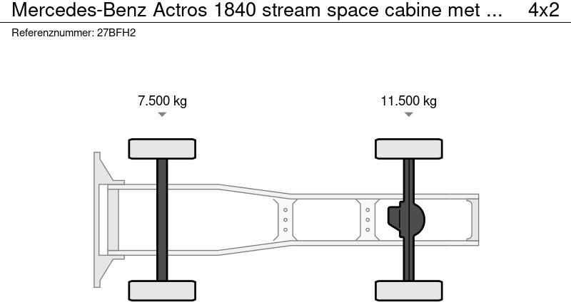 Тягач Mercedes-Benz Actros 1840 stream space cabine met spoilers zonneklep, apk gekeurd: фото 9